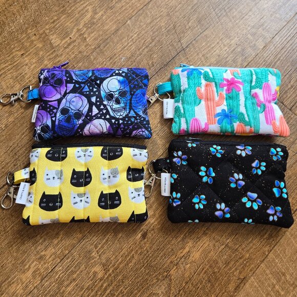 Crafty & Posh Quilted Wristlet Keychain Zippered Wallets - Picture 1 of 7